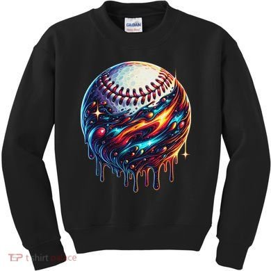 Baseball Planet Drip Baseball Drip Baseball Ice Cream Drip Kids Sweatshirt