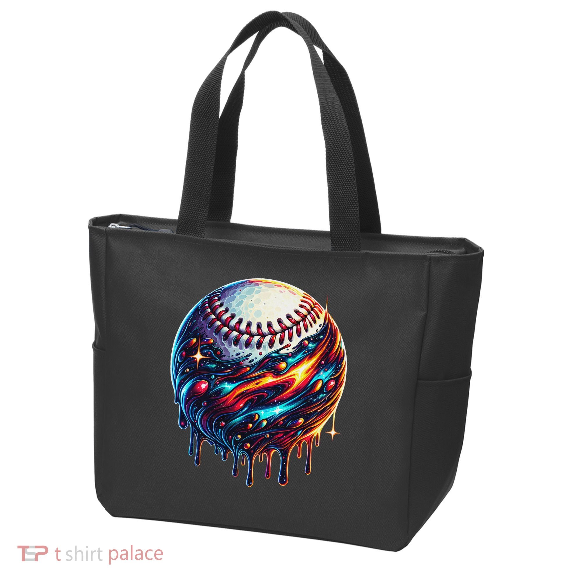 Baseball Planet Drip Baseball Drip Baseball Ice Cream Drip Tote Bag