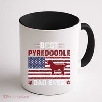 Best Pyredoodle Dad Ever American Flag Dog Dad Coffee Mug thumb 1