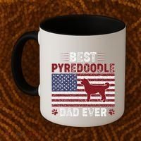 Best Pyredoodle Dad Ever American Flag Dog Dad Coffee Mug thumb 2