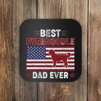 Best Pyredoodle Dad Ever American Flag Dog Dad Coaster thumb 0