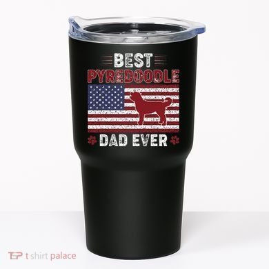Best Pyredoodle Dad Ever American Flag Dog Dad Tumbler
