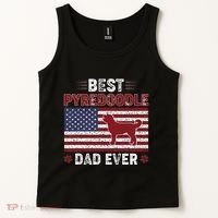 Best Pyredoodle Dad Ever American Flag Dog Dad Tank Top thumb 2