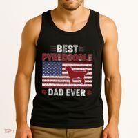 Best Pyredoodle Dad Ever American Flag Dog Dad Tank Top thumb 3