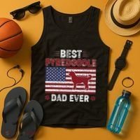 Best Pyredoodle Dad Ever American Flag Dog Dad Tank Top thumb 4