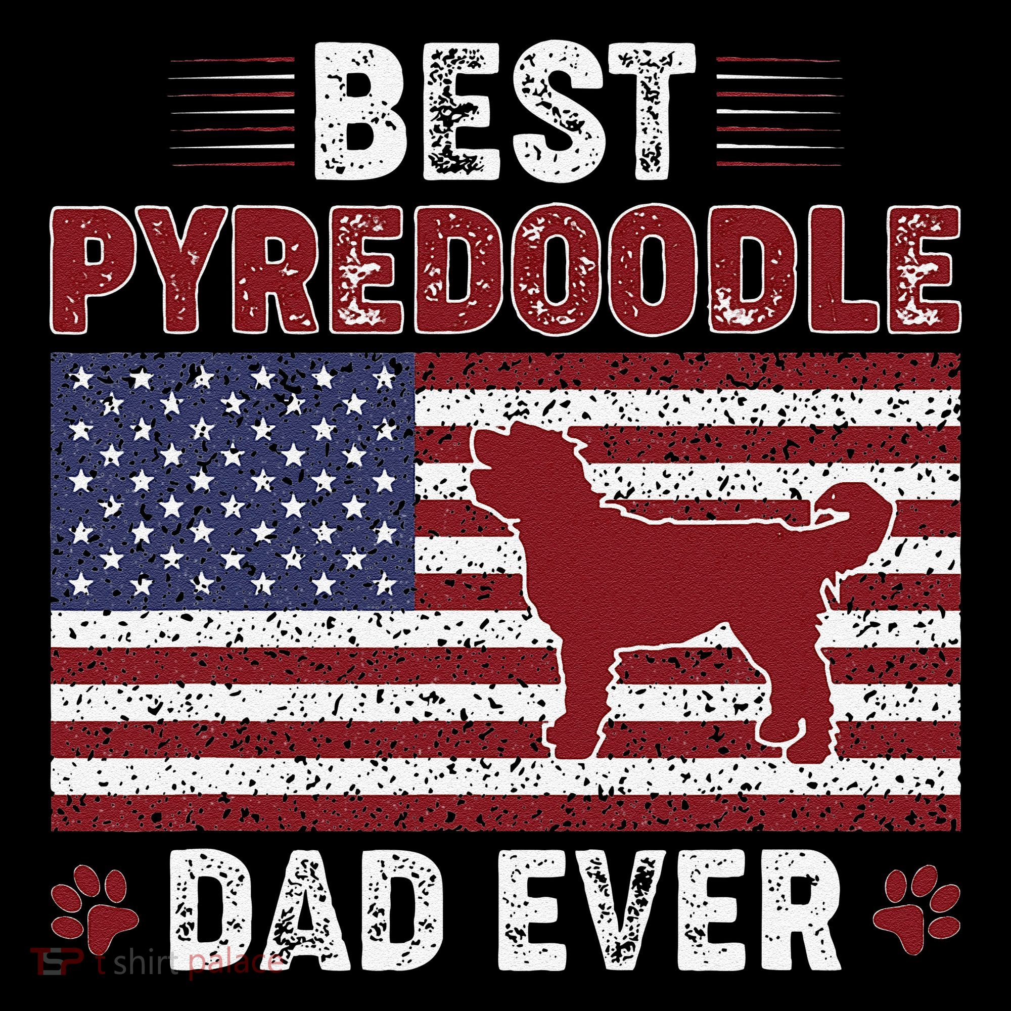 Best Pyredoodle Dad Ever American Flag Dog Dad Tank Top