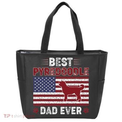 Best Pyredoodle Dad Ever American Flag Dog Dad Tote Bag