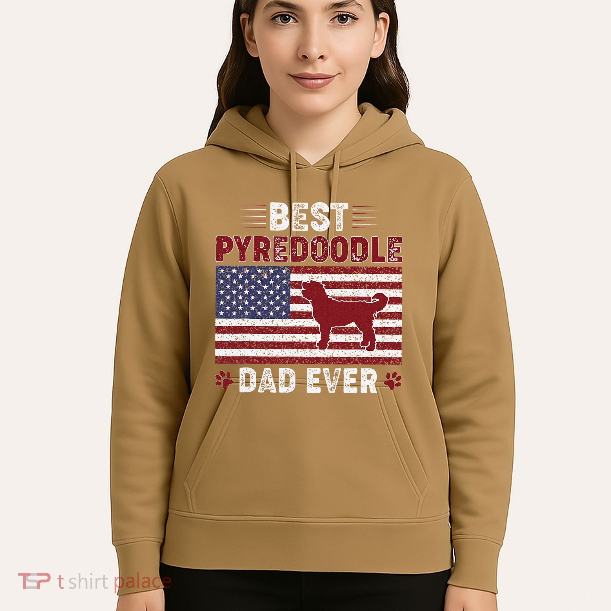 Best Pyredoodle Dad Ever American Flag Dog Dad Hoodie