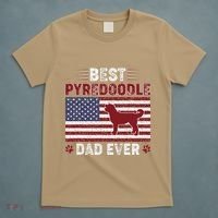 Best Pyredoodle Dad Ever American Flag Dog Dad T-Shirt thumb 5