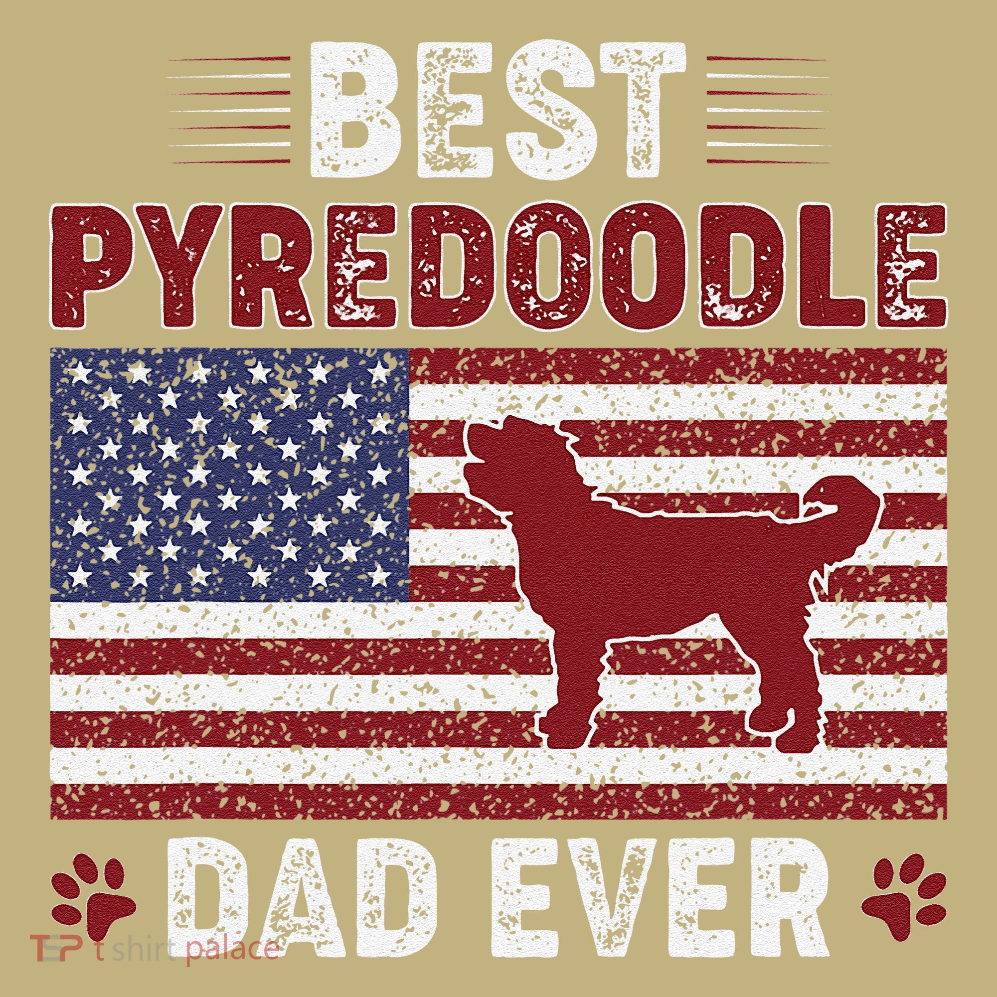 Best Pyredoodle Dad Ever American Flag Dog Dad Polo