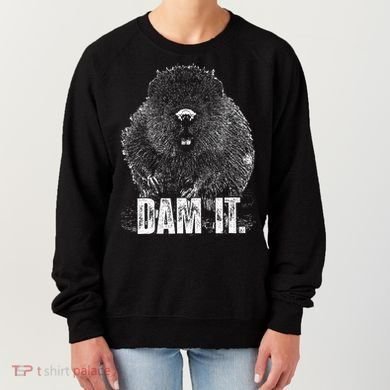 Beaver Pun Dam It Language Joke Beavers Rodents Lover Women's Sweatshirt