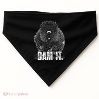 Beaver Pun Dam It Language Joke Beavers Rodents Lover USA-Made Doggie Bandana thumb 0