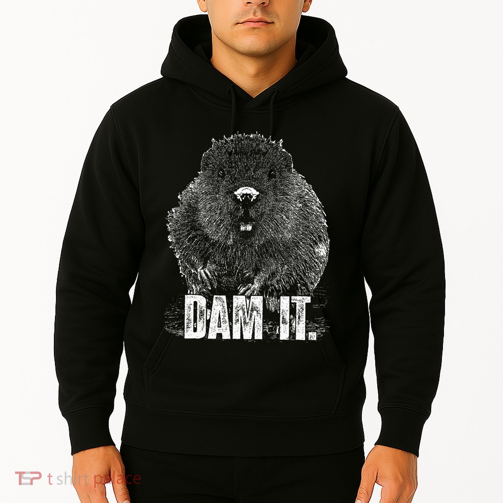 Beaver Pun Dam It Language Joke Beavers Rodents Lover Hoodie