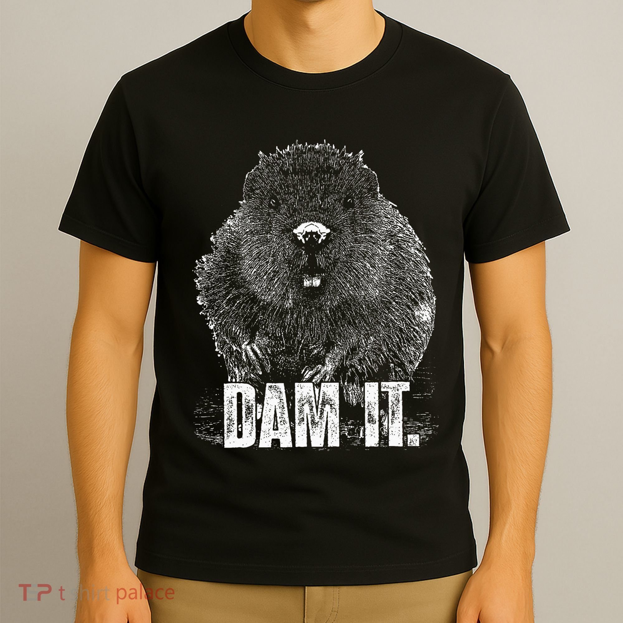 Beaver Pun Dam It Language Joke Beavers Rodents Lover T-Shirt