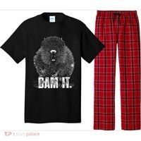 Beaver Pun Dam It Language Joke Beavers Rodents Lover Pajama Set thumb 0