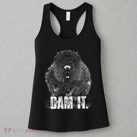 Beaver Pun Dam It Language Joke Beavers Rodents Lover Women's Tank Top thumb 3