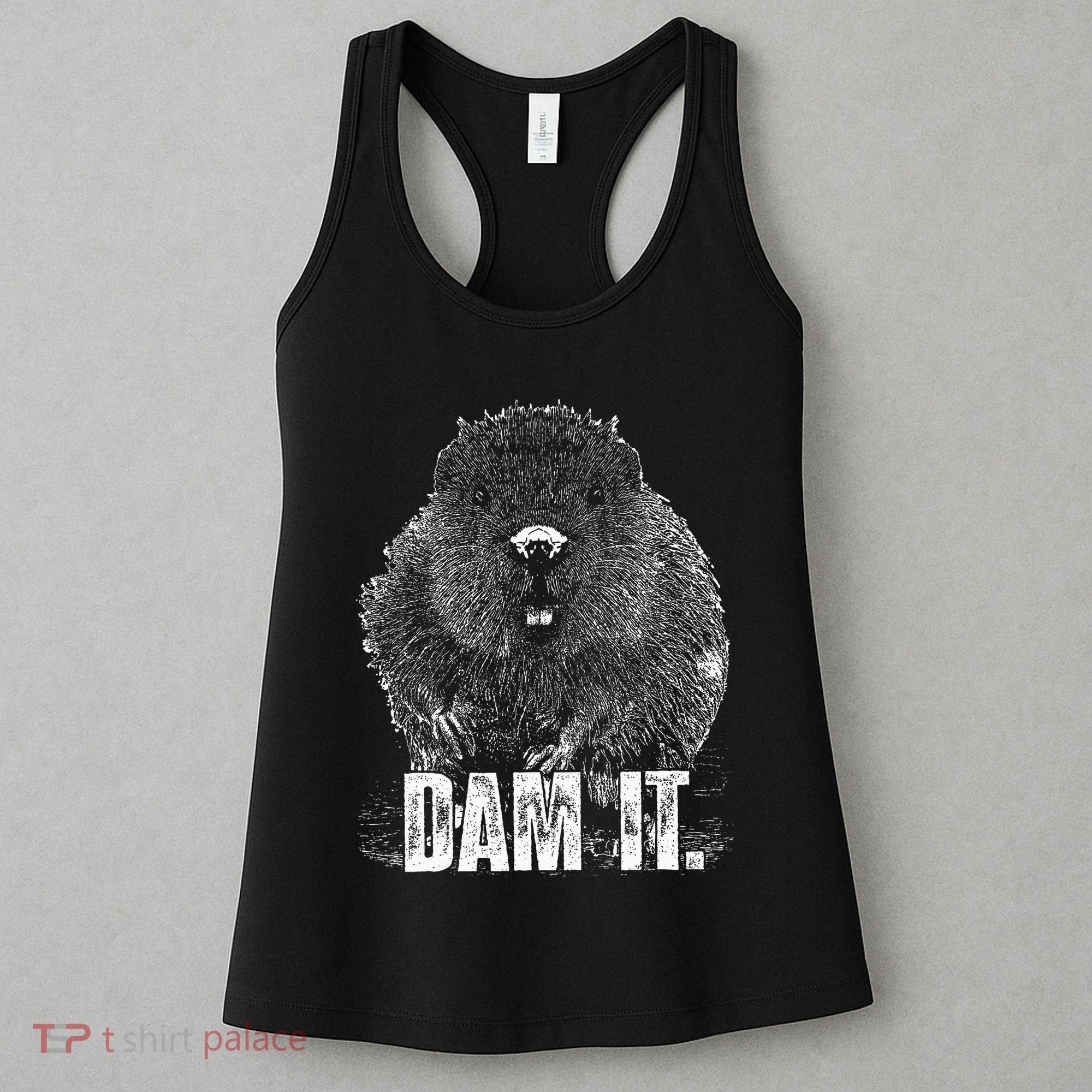 Beaver Pun Dam It Language Joke Beavers Rodents Lover Women's Tank Top