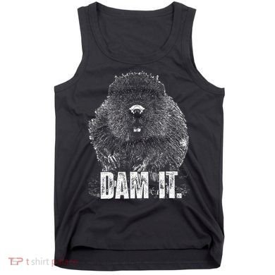 Beaver Pun Dam It Language Joke Beavers Rodents Lover Tank Top