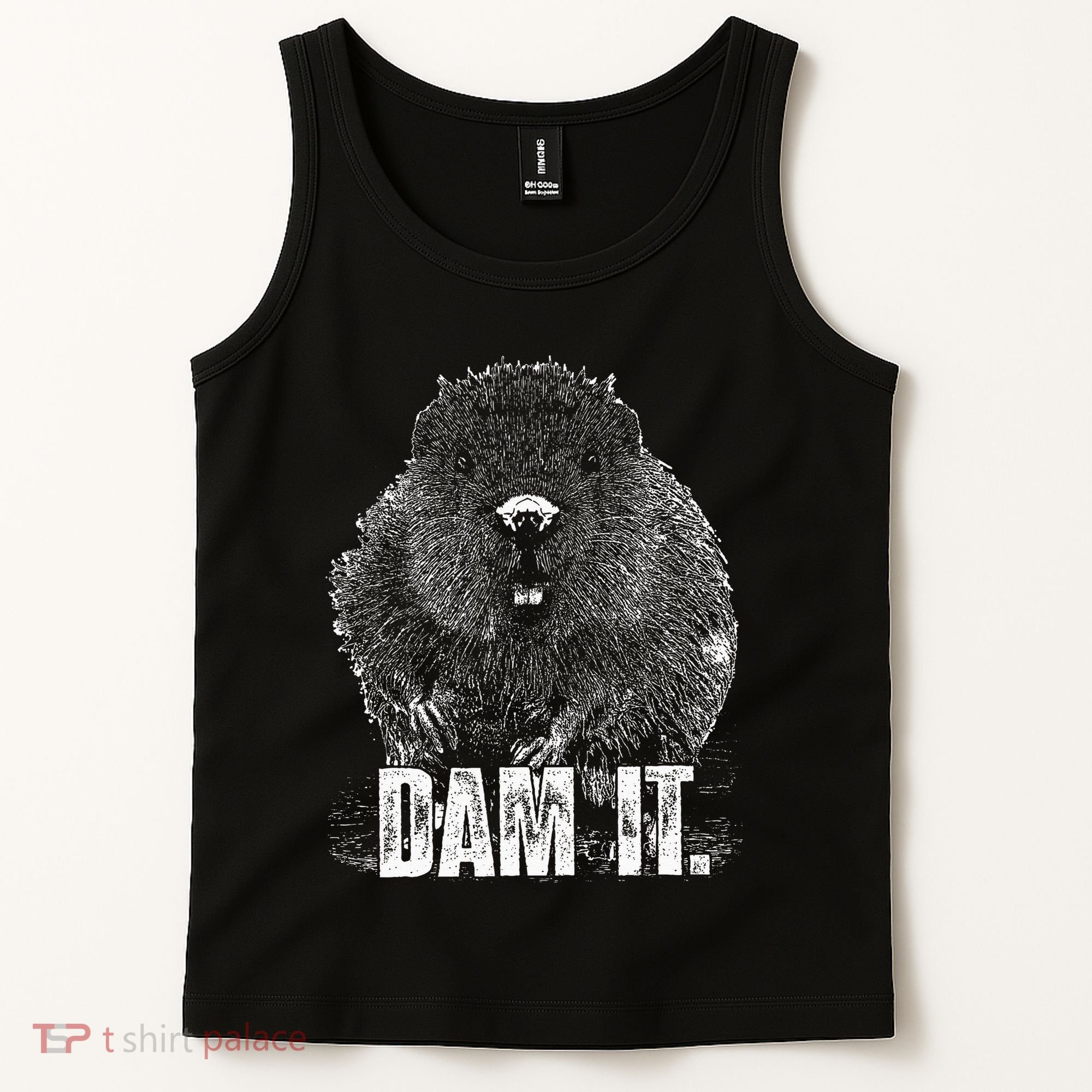 Beaver Pun Dam It Language Joke Beavers Rodents Lover Tank Top