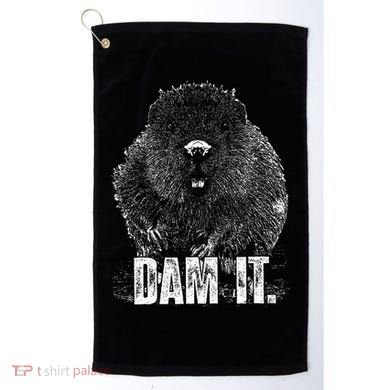 Beaver Pun Dam It Language Joke Beavers Rodents Lover Golf Towel