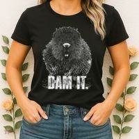 Beaver Pun Dam It Language Joke Beavers Rodents Lover Women's T-Shirt thumb 2