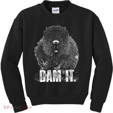 Beaver Pun Dam It Language Joke Beavers Rodents Lover Kids Sweatshirt