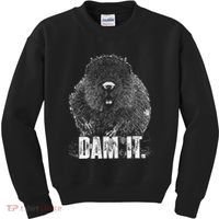 Beaver Pun Dam It Language Joke Beavers Rodents Lover Kids Sweatshirt thumb 0