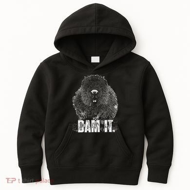 Beaver Pun Dam It Language Joke Beavers Rodents Lover Kids Hoodie