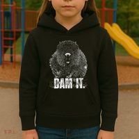 Beaver Pun Dam It Language Joke Beavers Rodents Lover Kids Hoodie thumb 3