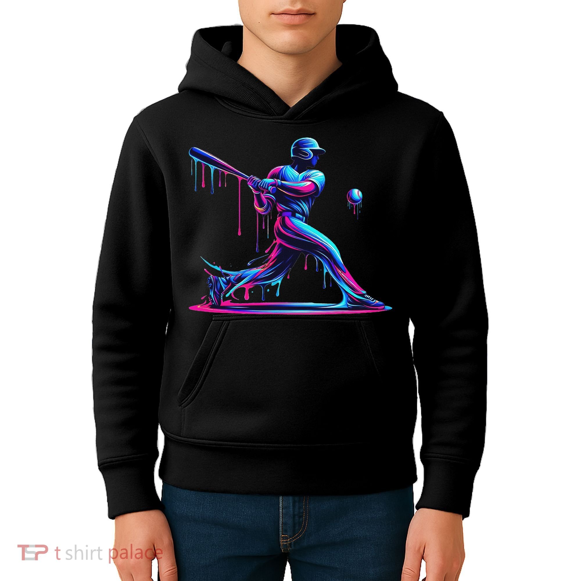 Baseball Player Drip For N Ice Cream Kids Hoodie