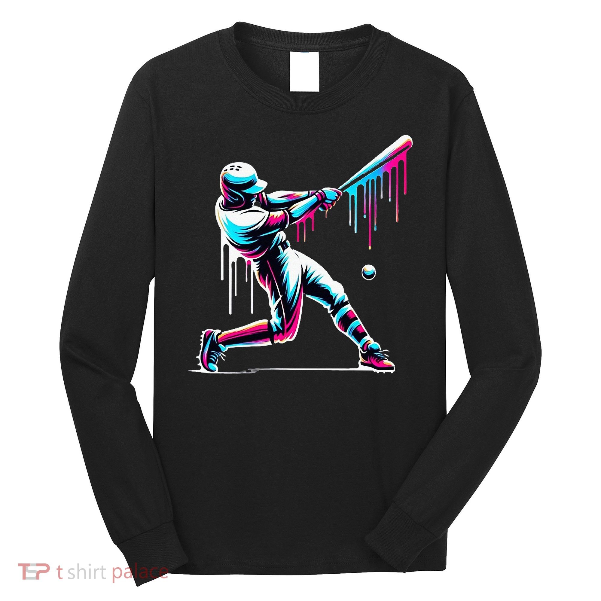 Baseball Player Drip Long Sleeve Shirt