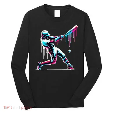 Baseball Player Drip Long Sleeve Shirt