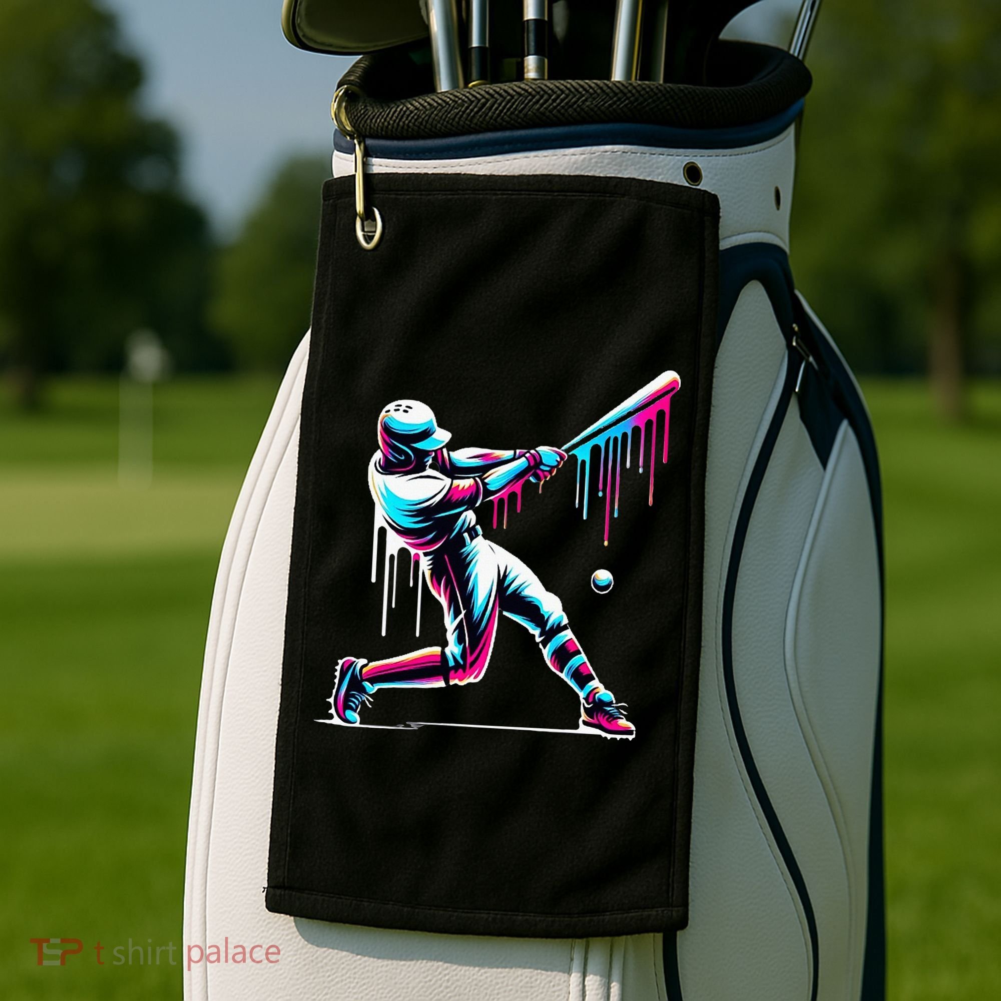 Baseball Player Drip Golf Towel