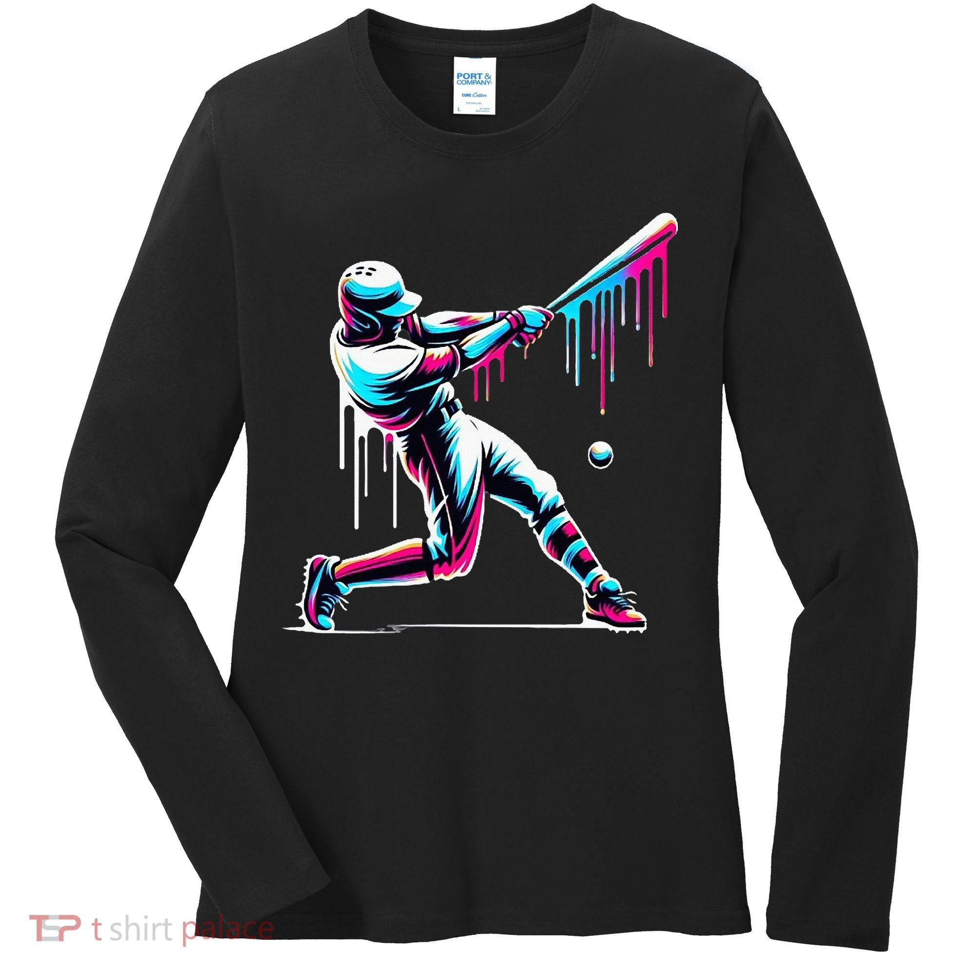 Baseball Player Drip Women's Long Sleeve Shirt