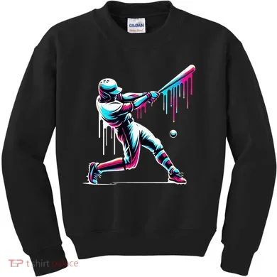 Baseball Player Drip Kids Sweatshirt