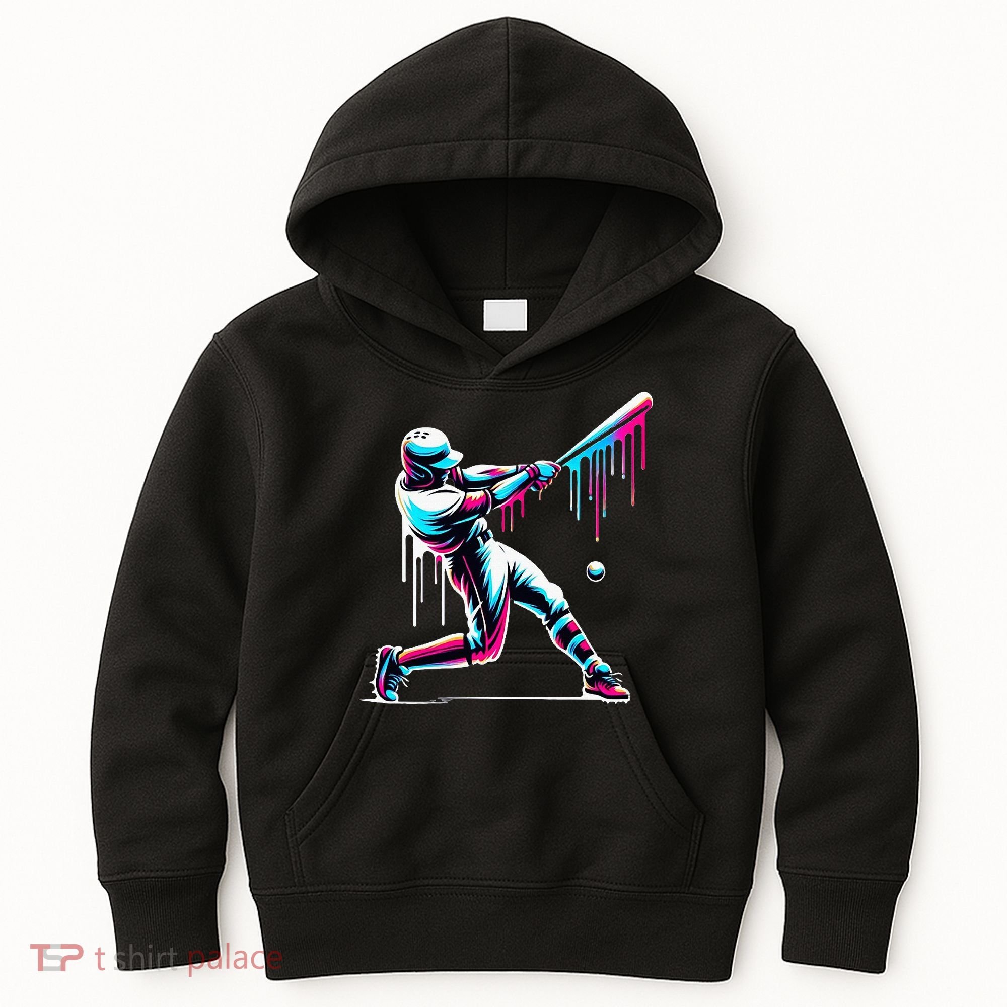 Baseball Player Drip Kids Hoodie