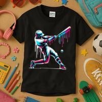 Baseball Player Drip Kids T-Shirt thumb 3