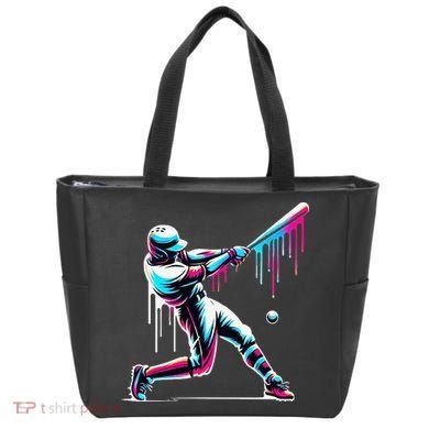 Baseball Player Drip Tote Bag