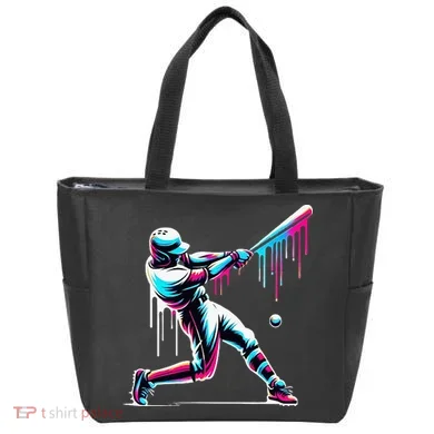 Baseball Player Drip Tote Bag