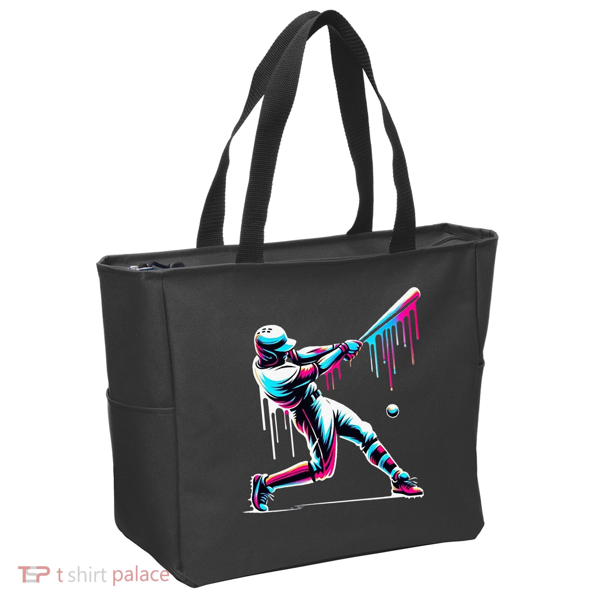 Baseball Player Drip Tote Bag