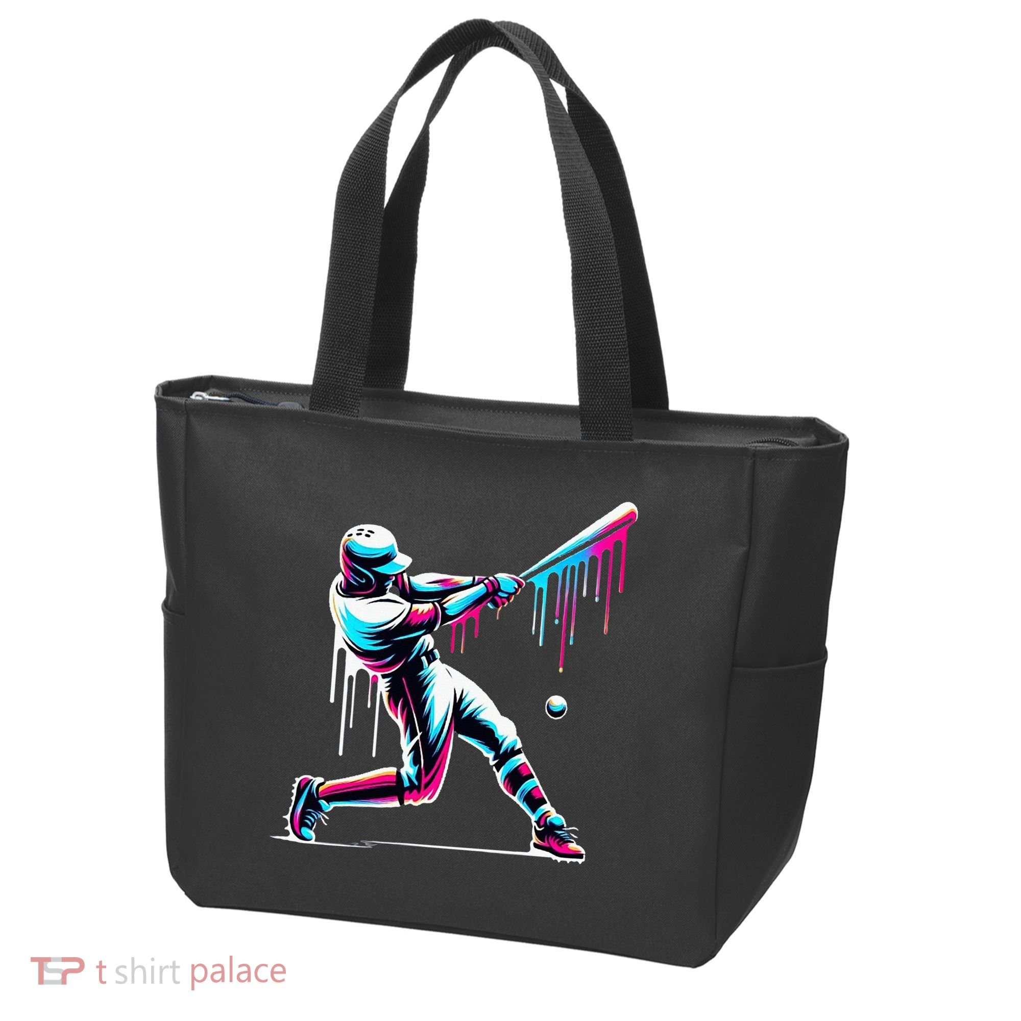 Baseball Player Drip Tote Bag