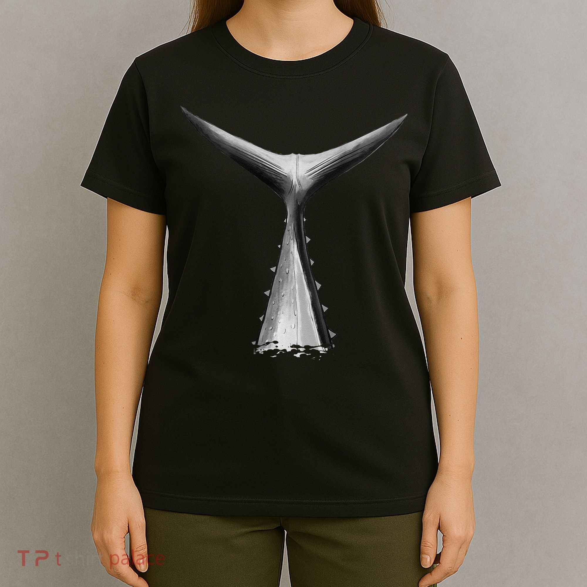 Back Print Deep Sea Fishing Tuna Tail Bluefin Tuna T-Shirt