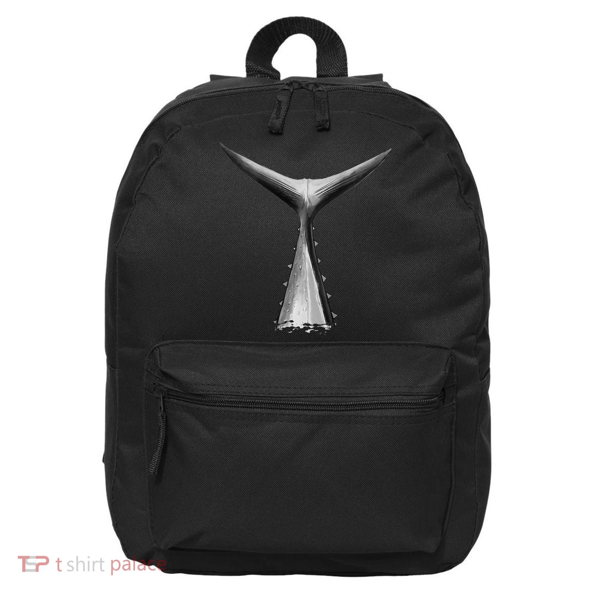 Back Print Deep Sea Fishing Tuna Tail Bluefin Tuna 16 in Basic Backpack
