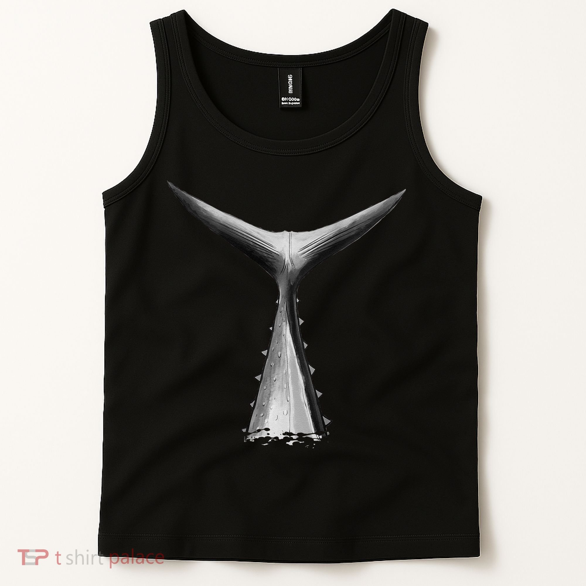 Back Print Deep Sea Fishing Tuna Tail Bluefin Tuna Tank Top
