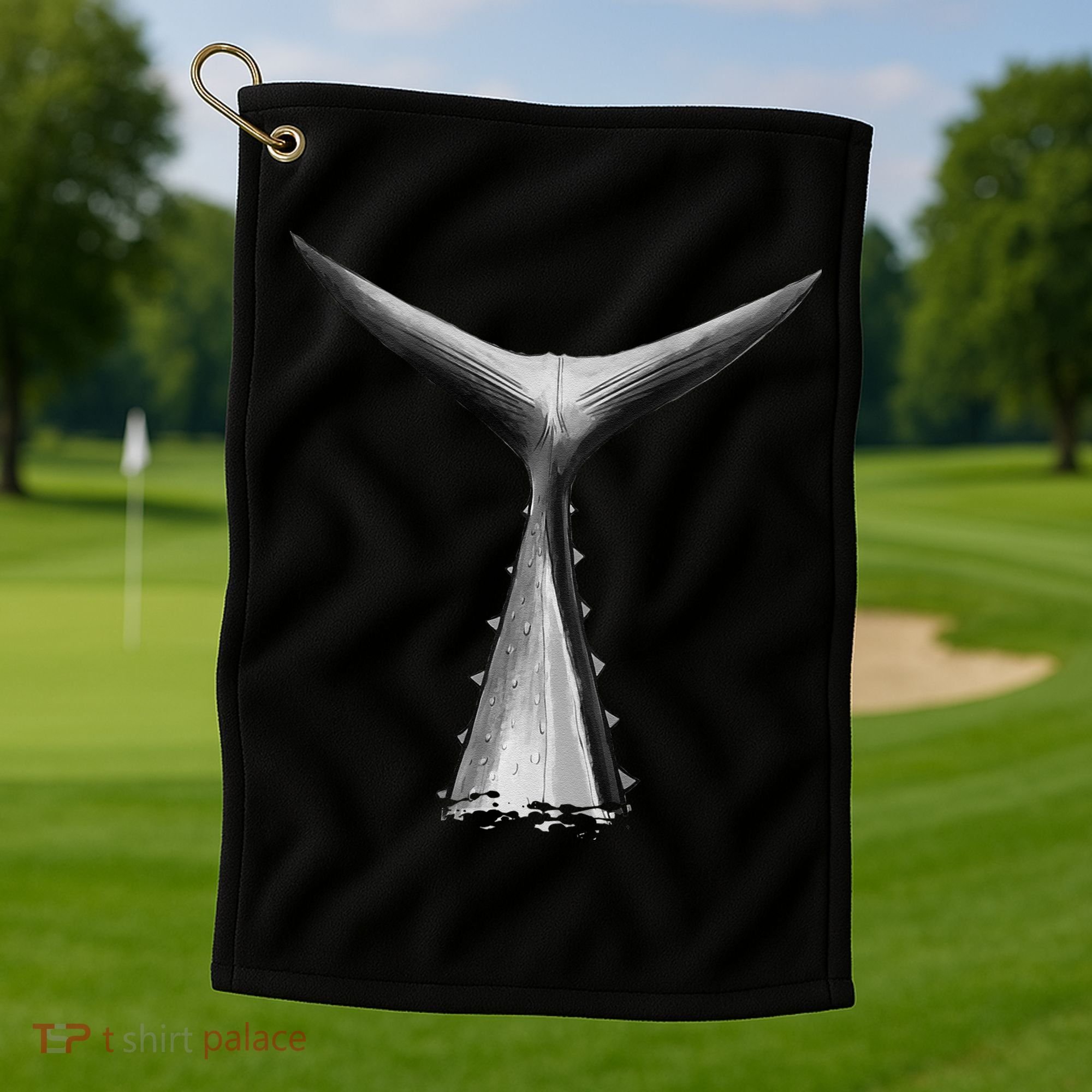 Back Print Deep Sea Fishing Tuna Tail Bluefin Tuna Golf Towel