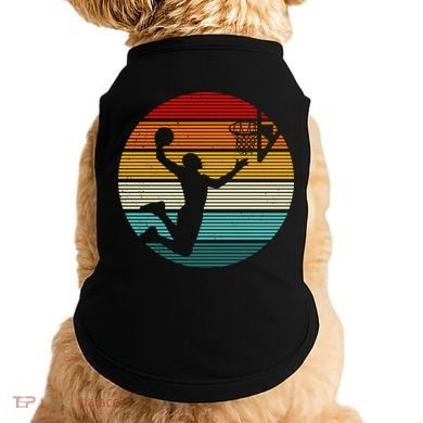 Basketball Player Dunk Retro Sunset Doggie Tank