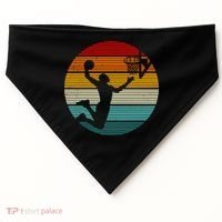Basketball Player Dunk Retro Sunset USA-Made Doggie Bandana thumb 0