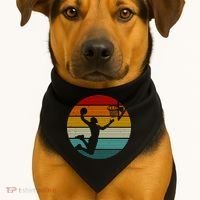 Basketball Player Dunk Retro Sunset USA-Made Doggie Bandana thumb 1