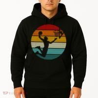Basketball Player Dunk Retro Sunset Hoodie thumb 2