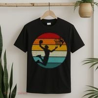 Basketball Player Dunk Retro Sunset T-Shirt thumb 2